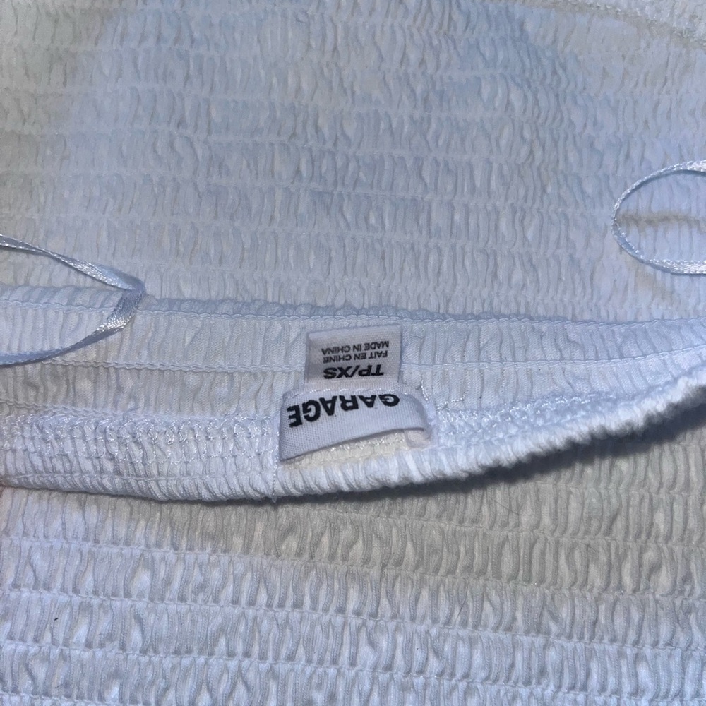 Garage White Smocked Tube Top - Picture 3 of 4
